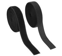 YELARXI Sew on Hook and Loop Tape, 1 Inch Width Non-Adhesive Back Nylon Sewing Fastener Strips Interlocking Fabric Tape 5 Yards Fit for Clothing Crafts Sewing DIY Project - (Black)