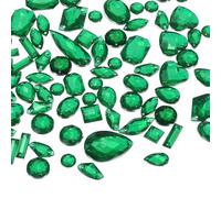 YELARXI Sew on Rhinestones Flatback Crystal Acrylic Gems Diamante, Fit for DIY Crafts Dress Clothes Shoes Bag Decorations - Mixed Shape (200Pcs, Dark Green)