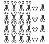 YELARXI Sewing Hooks and Eyes, 15mm Covered Hook Eye Sewing Closure Fasteners Sew on Snaps Fit for Bra Clothing Replacement Trousers Skirt Clothing DIY Craft (100 Pack, Dark Black)
