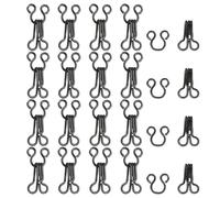 YELARXI Sewing Hooks and Eyes, 18mm Covered Hook Eye Sewing Closure Fasteners Sew on Snaps Fit for Bra Clothing Replacement Trousers Skirt Clothing DIY Craft (100 Pack, Dark Black)