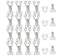 YELARXI Sewing Hooks and Eyes, 18mm Covered Hook Eye Sewing Closure Fasteners Sew on Snaps Fit for Bra Clothing Replacement Trousers Skirt Clothing DIY Craft (100 Pack, Silver)