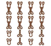 YELARXI Sewing Hooks and Eyes, 28mm Covered Hook Eye Sewing Closure Fasteners Sew on Snaps Fit for Bra Clothing Replacement Trousers Skirt Clothing DIY Craft (10 Pack, Brown)