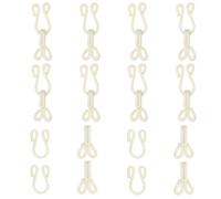 YELARXI Sewing Hooks and Eyes, 37mm Covered Hook Eye Sewing Closure Fasteners Sew on Snaps Fit for Bra Clothing Replacement Trousers Skirt Clothing DIY Craft (10 Pack, Beige)