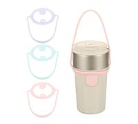 YELARXI Silicone Coffee Cup Carrier, Reusable Drink Carrier Tea Holder Sleeve Handle Strap with Straw Ring 6 Pcs & Pink/Light Green/Light Purple -Fitting for (Travel/Take Out/Daily Use)