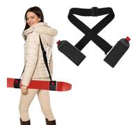 YELARXI Ski Strap, Adjustable Nylon Ski Pole Carrier Shoulder Straps Hook and Loop with EVA Pad Black & White & 45.7" - Fitting for (Winter Outdoor/Mountain/Downhill Skiing)