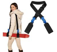 YELARXI Ski Strap, Adjustable Nylon Ski Pole Carrier Shoulder Straps Hook and Loop with EVA Pad Black, Blue & 61.8" - Fitting for (Winter Outdoor/Mountain/Downhill Skiing)