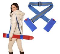 YELARXI Ski Strap, Adjustable Nylon Ski Pole Carrier Shoulder Straps Hook and Loop with EVA Pad Blue & 48.4" - Fitting for (Winter Outdoor/Mountain/Downhill Skiing)