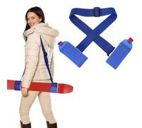 YELARXI Ski Strap, Adjustable Nylon Ski Pole Carrier Shoulder Straps Hook and Loop with EVA Pad Blue & White & 45.7" - Fitting for (Winter Outdoor/Mountain/Downhill Skiing)