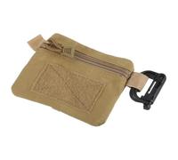 YELARXI Small Admin Pouch, Nylon Zipper Pouch Storage Pocket with Hook and Loop Compact Camping Gear Organizer 5.3"x4.1" & Light Brown-Fitting for (Hiking/Fishing/Hunting/Backpack)