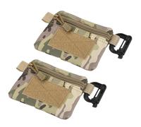 YELARXI Small Admin Pouch, Nylon Zipper Pouch Storage Pocket with Hook and Loop Compact Camping Gear Organizer 5.3"x4.1" & Camouflage Color & 2Pcs-Fitting for (Hiking/Fishing/Hunting)