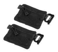 YELARXI Small Admin Pouch, Nylon Zipper Pouch Storage Pocket with Hook and Loop Compact Camping Gear Organizer 5.3"x4.1" & Black-Fitting for (Hiking/Fishing/Hunting/Backpack)