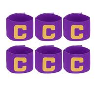 YELARXI Soccer Captain Armband, Football Armband Elastic Adjustable Player Bands Anti-Slip Badge- Fitting for (Adult/Youth - Football - Basketball - Team Sport) 6 Pack & Purple