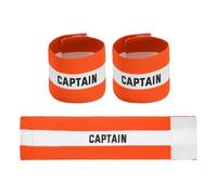 YELARXI Soccer Captain Armbands, Adjustable Captain Bands Soccer Elastic Armband Protective Arm Badge Bands, 3Pcs &Orange&White - Fit for (Adult Youth Team Sports/Football/Basketball)