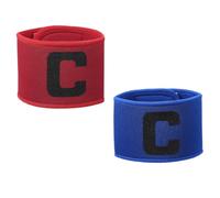 YELARXI Soccer Captain, Soccer Captain Armbands Elastic Adjustable Leader Armband Team Sport Protective Arm Badge Band for Adult Youth Soccer Volleyball Team Training (2 Pack, Red/Blue)