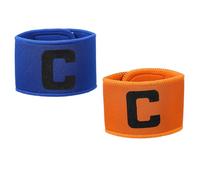 YELARXI Soccer Captain, Soccer Captain Armbands Elastic Adjustable Leader Armband Team Sport Protective Arm Badge Band for Adult Youth Soccer Volleyball Team Training (2 Pack, Blue/Orange)