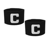 YELARXI Soccer Captain, Soccer Captain Armbands Elastic Adjustable Leader Armband Team Sport Protective Arm Badge Band for Adult Youth Soccer Volleyball Team Training (2 Pack, Black)