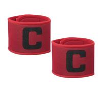 YELARXI Soccer Captain, Soccer Captain Armbands Elastic Adjustable Leader Armband Team Sport Protective Arm Badge Band for Adult Youth Soccer Volleyball Team Training (2 Pack, Red)