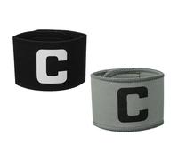 YELARXI Soccer Captain, Soccer Captain Armbands Elastic Adjustable Leader Armband Team Sport Protective Arm Badge Band for Adult Youth Soccer Volleyball Team Training (2 Pack, Black/Gray)