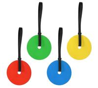 YELARXI Soccer Goal Target, Agility Hockey Shooting Goal Target Discs with 4 Straps Training Equipment, 4 Pcs & Rubber & Red/Blue/Green/Yellow -Fit For(Lacrosse Football Soccer Baseball