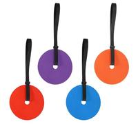 YELARXI Soccer Goal Target, Agility Hockey Shooting Goal Target Discs with 4 Straps Training Equipment, 4 Pcs & Rubber & Red/Blue/Purple/Orange -Fit For(Lacrosse Football Soccer Baseball
