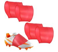 YELARXI Soccer Lace Bands, Cleat Covers Silicone Shoe Lace Covers Football Boots Band Protector Accessories Red & 2 Pair & L Size- Fitting for (Football/Soccer/Training/Sports/Outdoor)