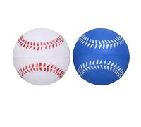 YELARXI Soft Sponge Foam Baseballs, PU Solid Baseballs Training Practice Ball 9" & 2 Pack & White/Blue-Fitting for (Daily Practice/Fun Sports/Competition)
