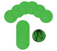 YELARXI Spot Markers, Poly Spot Marker for Agility Training Floor Dots Non Slip Flat Field Cones 15 Pcs & 9 In & Green - for (Soccer/Speed Training/Gaming/Basketball/Dance Practice)