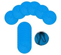 YELARXI Spot Markers, Poly Spot Marker for Agility Training Floor Dots Non Slip Flat Field Cones 15 Pcs & 9 In & Blue - for (Soccer/Speed Training/Gaming/Basketball/Dance Practice)