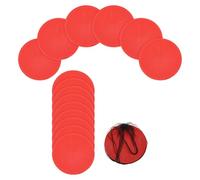 YELARXI Spot Markers, Poly Spot Marker for Agility Training Floor Dots Non Slip Flat Field Cones 15 Pcs & 4 in & Red - for (Soccer/Speed Training/Gaming/Basketball/Dance Practice)