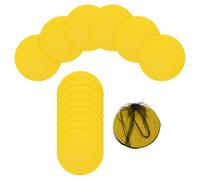 YELARXI Spot Markers, Poly Spot Marker for Agility Training Floor Dots Non Slip Flat Field Cones 15 Pcs & 9 In & Yellow - for (Soccer/Speed Training/Gaming/Basketball/Dance Practice)