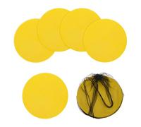 YELARXI Spot Markers, Poly Spot Marker for Agility Training Floor Dots Non Slip Flat Field Cones 6 Pcs & 12 in & Yellow - for (Soccer/Speed Training/Gaming/Basketball/Dance Practice)