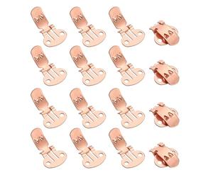 YELARXI Stainless Steel Flat Blank Shoe Clips 14 x 25 mm & 16 Pcs & Copper