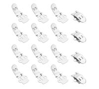 YELARXI Stainless Steel Flat Blank Shoe Clips 14 x 30 mm & 16 Pcs & Silver