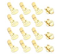YELARXI Stainless Steel Flat Blank Shoe Clips 19 x 31 mm & 16 Pcs & Gold