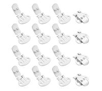 YELARXI Stainless Steel Flat Blank Shoe Clips 19 x 31 mm & 16 Pcs & Silver