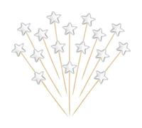 YELARXI Star Cupcake Toppers Glitter Star Cake Toppers Mini Cupcake Picks, Fit for Wedding Engagement Birthday Party Cake Decorations (30 Pack, Silver)