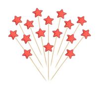 YELARXI Star Cupcake Toppers Glitter Star Cake Toppers Mini Cupcake Picks, Fit for Wedding Engagement Birthday Party Cake Decorations (30 Pack, Red)