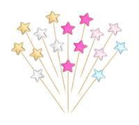 YELARXI Star Cupcake Toppers Glitter Star Cake Toppers Mini Cupcake Picks, Fit for Wedding Engagement Birthday Party Cake Decorations (50 Pack, Silver/Gold/Pink/Rose Red/Blue)