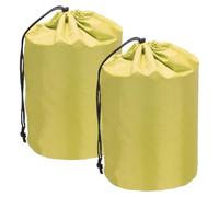 YELARXI Stuff Sack, Nylon Waterproof Storage Sacks Portable Drawstring Outdoor Products Ditty Bag Ultralight Dust Flap 4 x 8 Inch & 2Pcs & Yellow - Fit for (Camping/Traveling/Hiking)