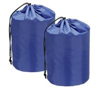 YELARXI Stuff Sack, Nylon Waterproof Storage Sacks Portable Drawstring Outdoor Products Ditty Bag Ultralight Dust Flap 4 x 8 Inch & 2Pcs & Blue - Fit for (Camping/Traveling/Hiking)