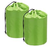 YELARXI Stuff Sack, Nylon Waterproof Storage Sacks Portable Drawstring Outdoor Products Ditty Bag Ultralight Dust Flap 9 x 16 Inch & 2Pcs & Emerald Green - Fit for (Camping/Travel/Hiking)