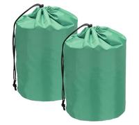 YELARXI Stuff Sack, Nylon Waterproof Storage Sacks Portable Drawstring Outdoor Products Ditty Bag Ultralight Dust Flap 5 x 10 Inch & 2Pcs & Teal Green - Fit for (Camping/Traveling/Hiking)