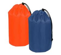 YELARXI Stuff Sack, Waterproof Ditty Bags Storage Sacks Portable Outdoor Ultralight Drawstring Dry Stuff Bag Gear with Toggle 6x12In & 2 Pack & Dark Blue, Orange for (Backpacking Camping)