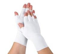 YELARXI Sun Protection Gloves, Half Finger Summer Hand Protection Gloves Breathable Touchscreen Fingerless Mittens, White & Nylon Ice Silk -Fitting for (Outdoor Sports Cycling Manicures)