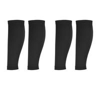 YELARXI Sun Protection Leg Sleeves, Sports Compression Leg Cooling Ice Silk Sleeves with Anti-slip Silicone Strips, Black& Polyester&2Piar -Fitting for(Running Cycling Football)
