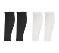 YELARXI Sun Protection Leg Sleeves, Sports Compression Leg Cooling Ice Silk Sleeves with Anti-slip Silicone Strips, Black/White& Polyester&2Piar -Fitting for(Running Cycling Football)