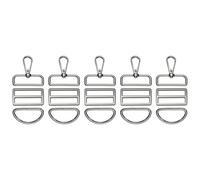 YELARXI Swivel Clasp Hooks, Keychain Clip Hook Metal D Ring Clip Heavy Duty Lanyard Adjustable Tri-Glides Slide Buckles -Fitting for (Making Purse- Hardware- DIY Craft) 15Pcs&Grey&Size3
