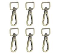 YELARXI Swivel Snap Hooks, Metal D Ring Keychain Lanyard Clip Hook Lobster Clasp Claw Push Gate Clip - Fitting for(Purse Making - Sewing - DIY Crafts) 6 Pcs & 3/4" & Bronze Patina