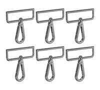 YELARXI Swivel Snap Hooks, Metal D Ring Keychain Lanyard Clip Hook Lobster Clasp Claw Push Gate Clip - Fitting for(Purse Making - Sewing - DIY Crafts) 6 Pcs & 2" & Graphite Black
