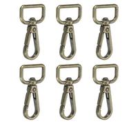 YELARXI Swivel Snap Hooks, Metal D Ring Keychain Lanyard Clip Hook Lobster Clasp Claw Push Gate Clip - Fitting for(Purse Making - Sewing - DIY Crafts) 6 Pcs & 3/4" & Bronze